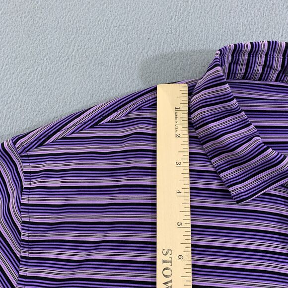 Peter Millar Summer Comfort Golf Polo Shirt Mens XL Striped Purple Stretch - Picture 6 of 16